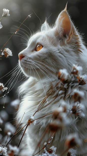 A cute white cat