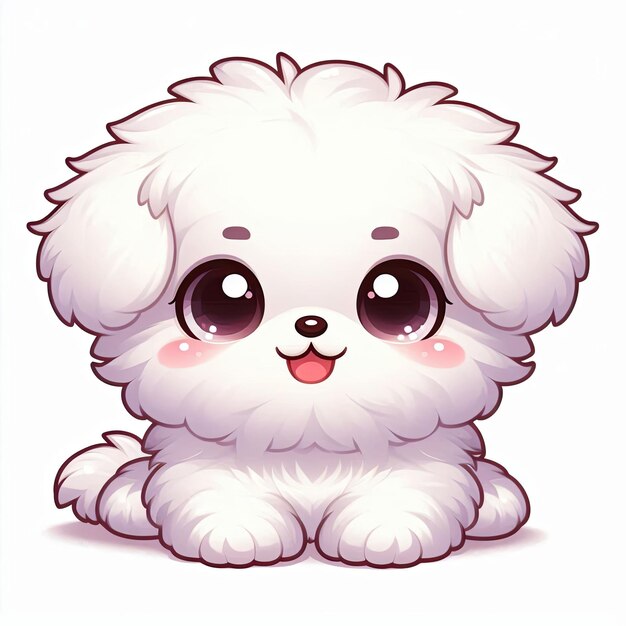 Photo cute white puppy with sparkling eyes