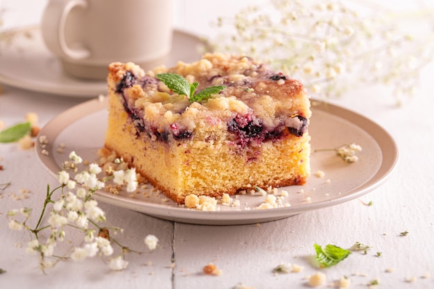 Cute yeast cake made of chocolate and icing