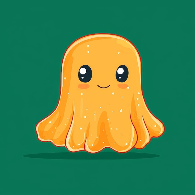 Cute Yellow Cartoon Octopus with Big Eyes