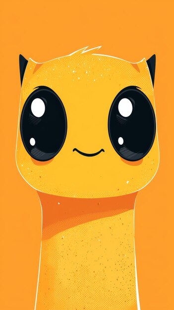 Cute Yellow Monster with Big Eyes