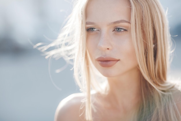 cute young woman portrait outdoor