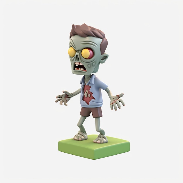 Photo cute zombies cartoon 3d characters