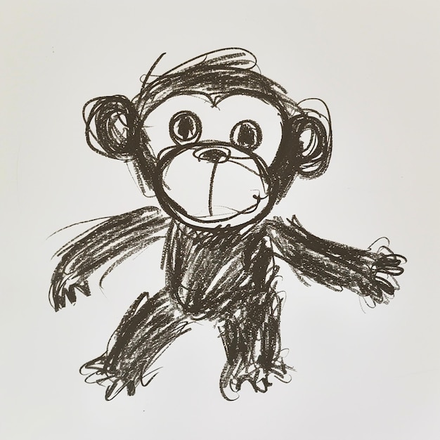 the cutest happy cartoon monkey