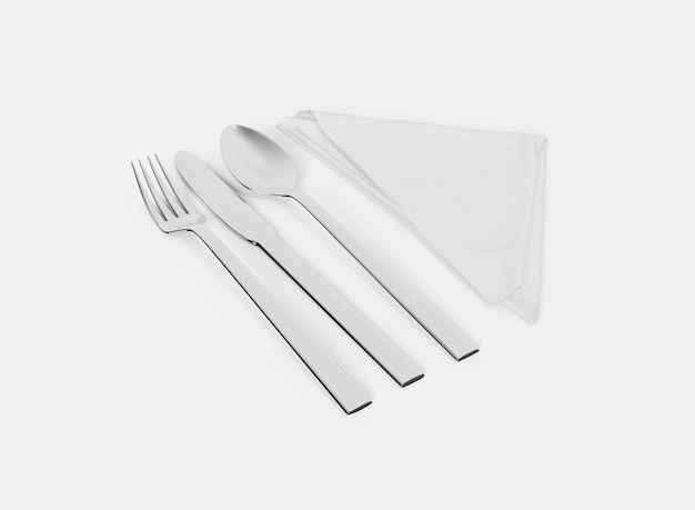 Cutlery with Napkin Mockup