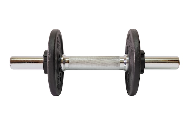 Cutout Weight Training Dumbbell on White background.