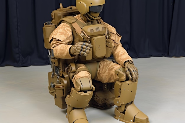 Cutting edge military robot deployed in intense combat operations on the battlefield