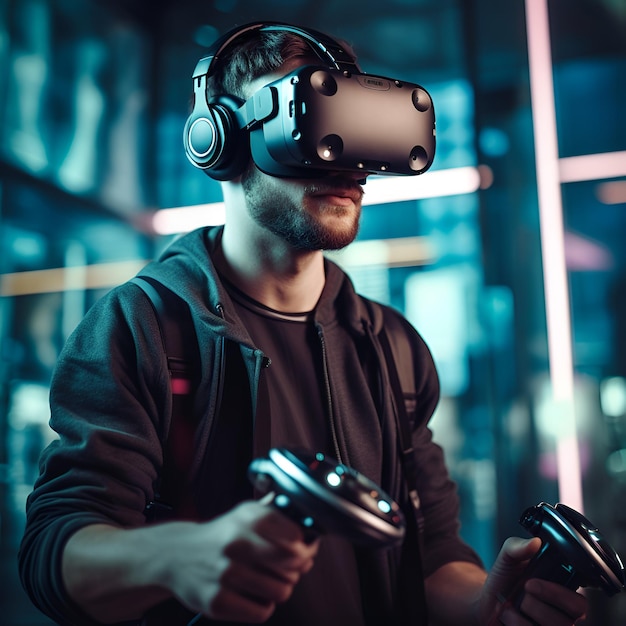 A cutting edge virtual reality gaming experience immersing the player in a visually stunning