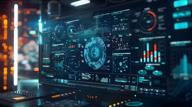 CuttingEdge Futuristic Dashboard for RealTime Risk Analytics and Cybersecurity Monitoring within a Secure Digital Fortress