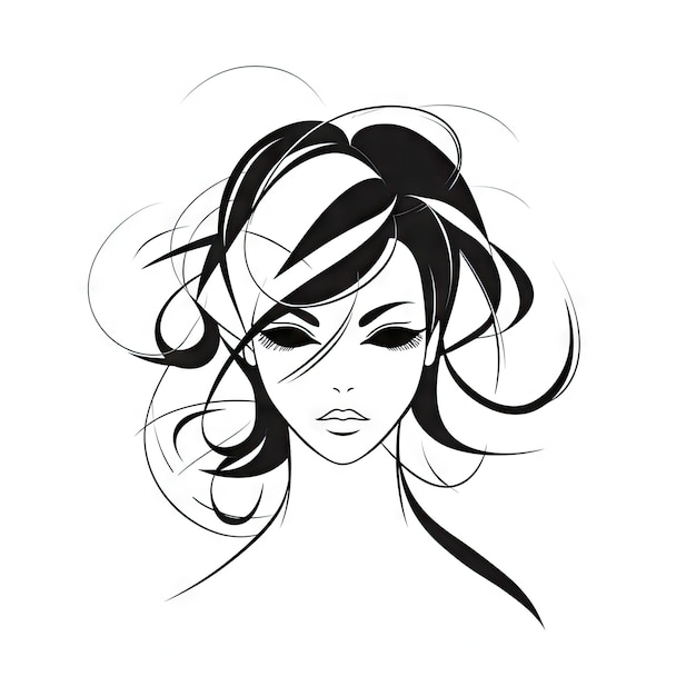 CuttingEdge Hair Design Silhouette Scissors Symbol Concept