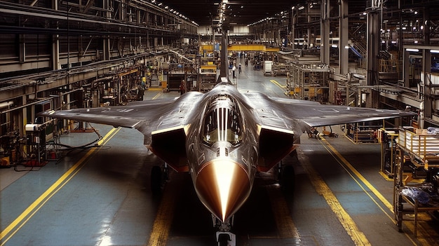 Photo cuttingedge military jet takes shape in factory assembly line 1