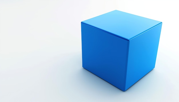 Cyan Cube 3d model isolated on white