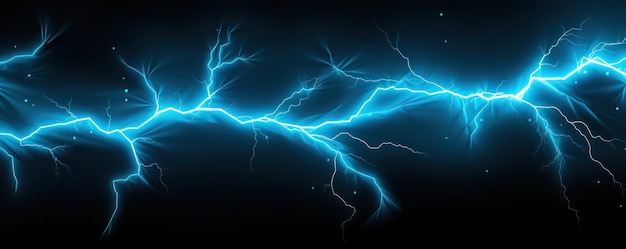 Cyan lightning isolated on a black background vector illustration glowing cyan electric flash thunde