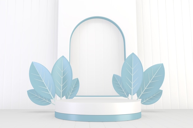 Cyan pedestal design for product show