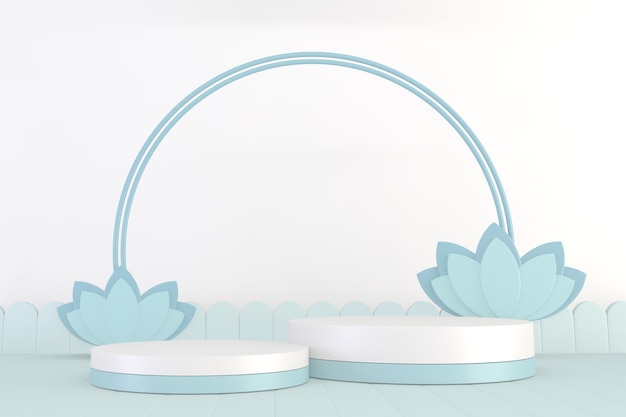 Cyan pedestal design for product show