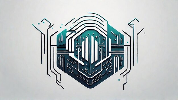 Photo cyber circuitry logo