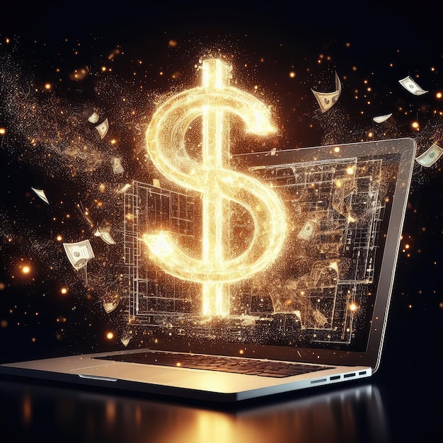 The Cyber Economy Internet Magic in Dollar Symbol