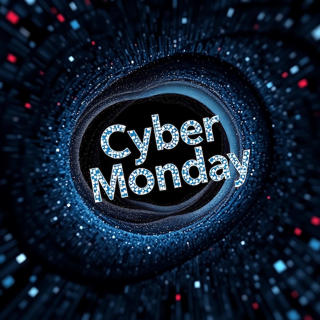 Photo cyber monday background design with typography banner design