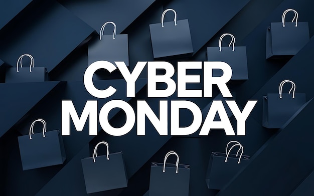 Photo cyber monday background design with typography