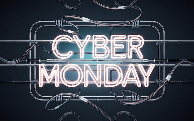 Photo cyber monday background design with typography