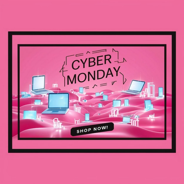 Photo cyber monday banner design