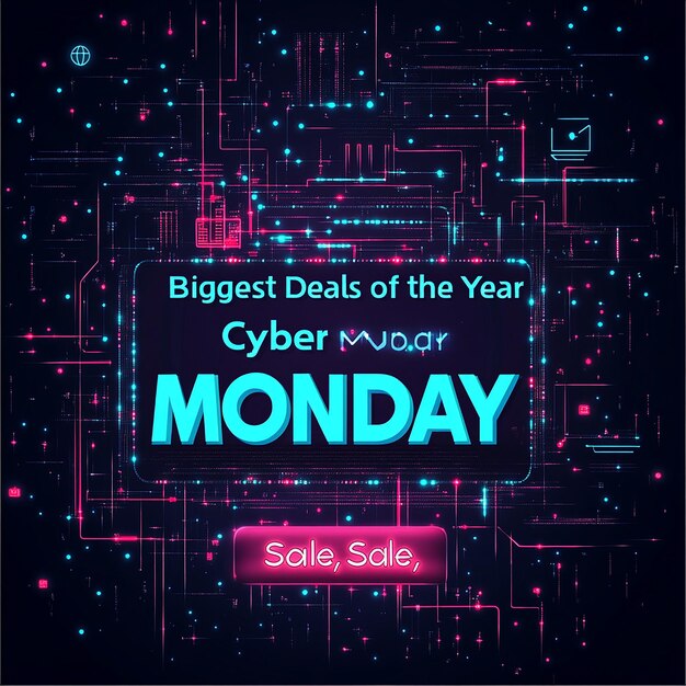 Photo cyber monday poster bold typography