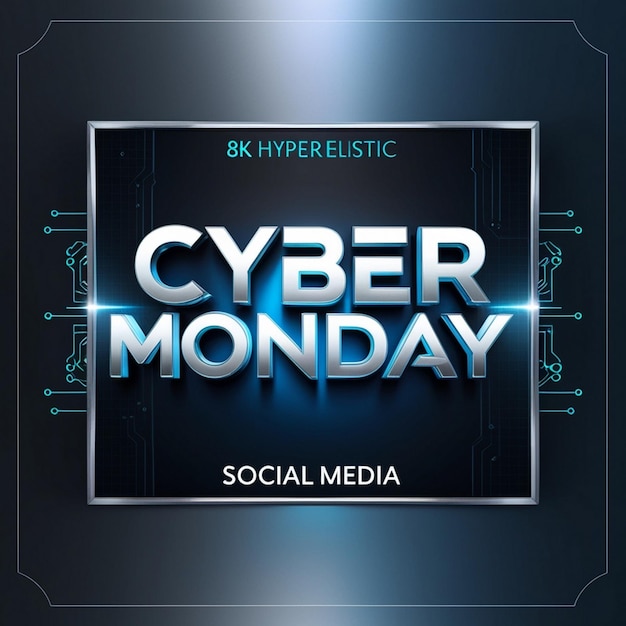 Cyber Monday sale banner card Vector illustration