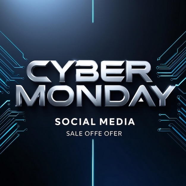 Cyber Monday sale banner card Vector illustration