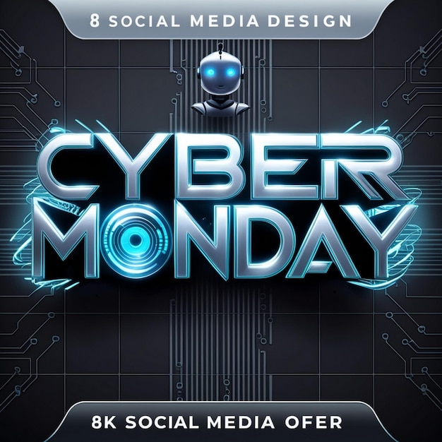 Cyber Monday sale banner card Vector illustration