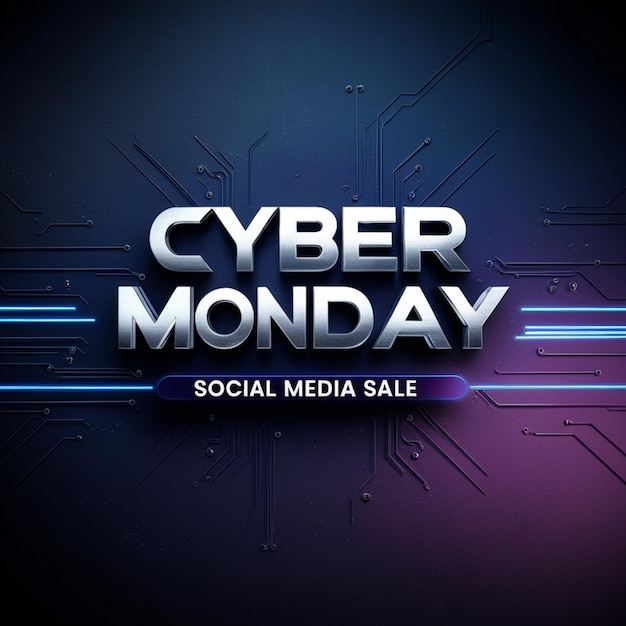 Cyber Monday sale banner card Vector illustration