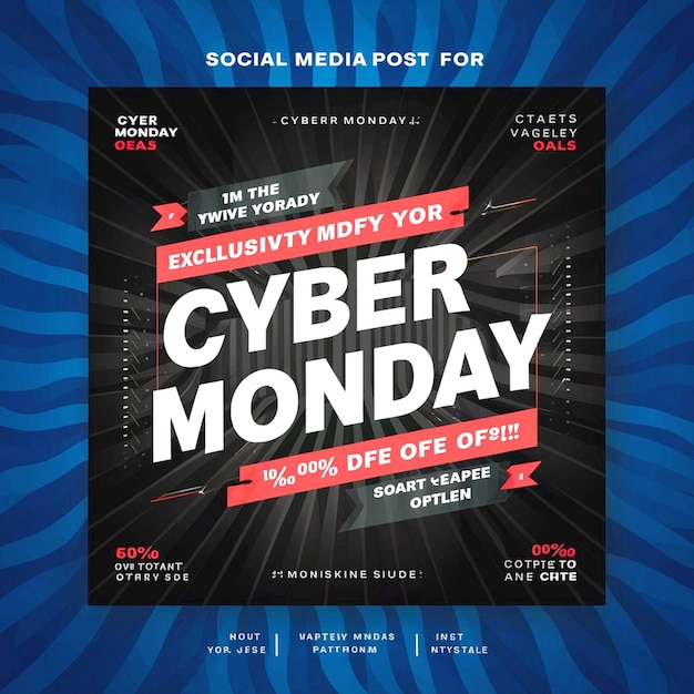 Photo cyber monday social media post design