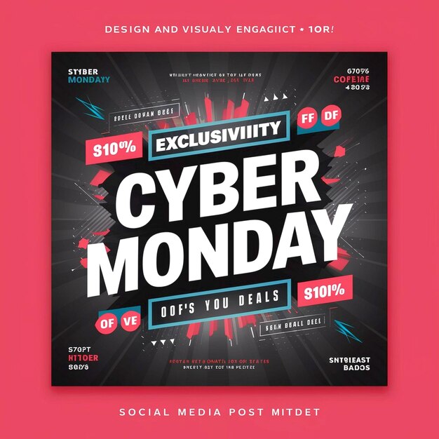 Photo cyber monday social media post design