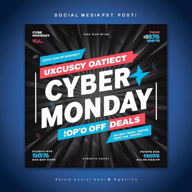 Photo cyber monday social media post design