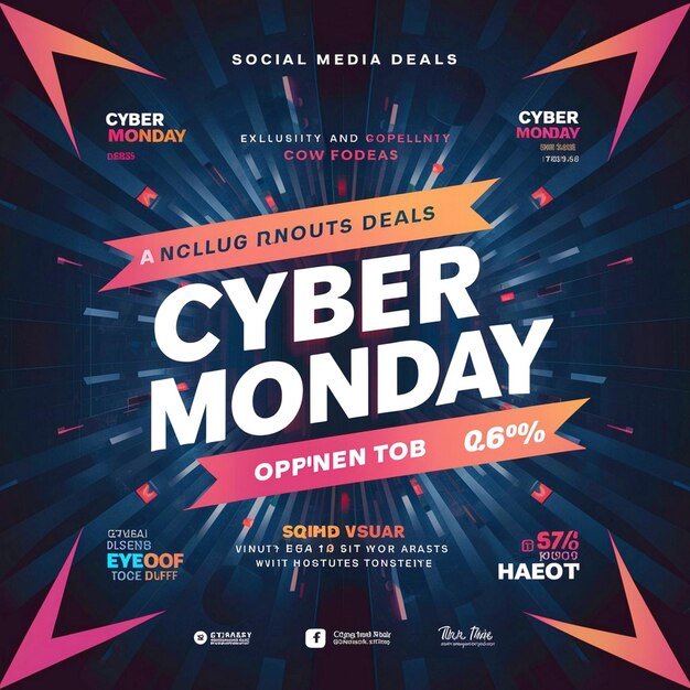 Photo cyber monday social media post design