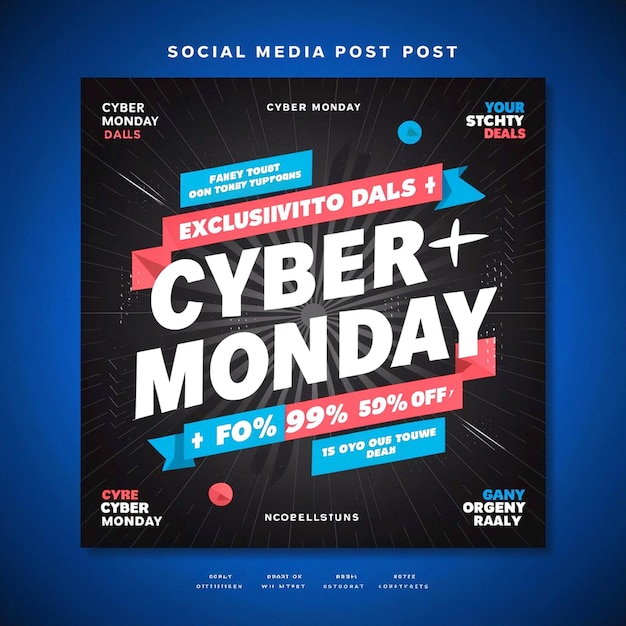 Photo cyber monday social media post design