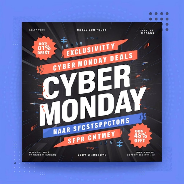 Photo cyber monday social media post design