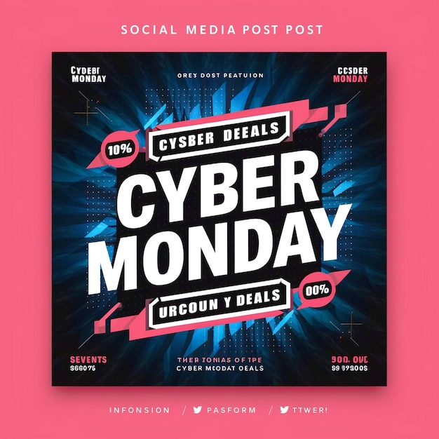 Photo cyber monday social media post design