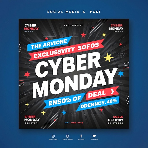 Photo cyber monday social media post design