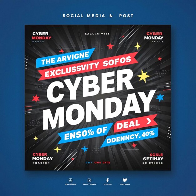 Photo cyber monday social media post design