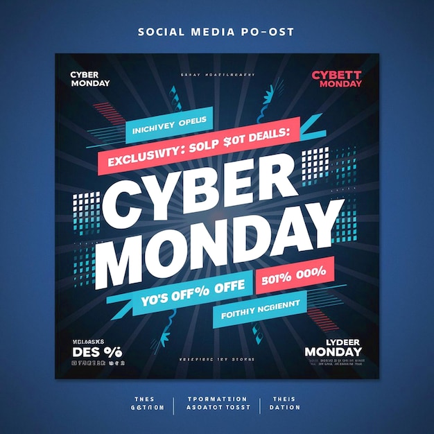 Photo cyber monday social media post design