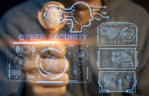 Cyber security concept Use AI to manage security