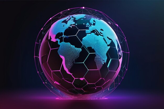 Photo cyber security information protect and or safe concept abstract 3d sphere or globe