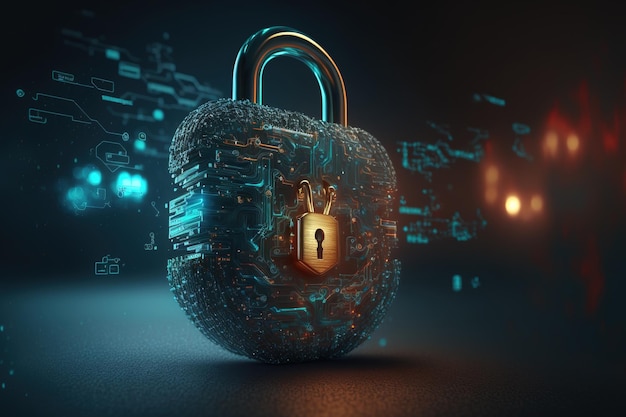 Cyber security network padlock icon and internet technology networking businessman protecting data personal informationvirtual interface data protection privacy concept gdpr eudigital crime