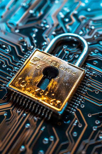 cyber security technology wallpaper featuring a lock