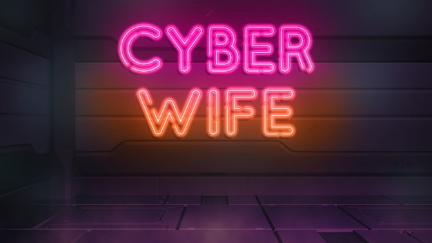 Cyber Wife scifi black wall