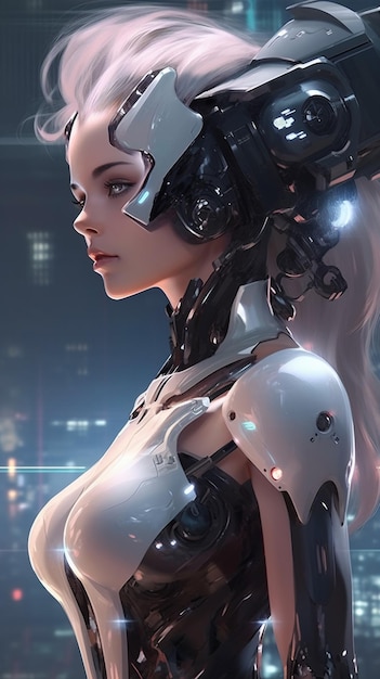 Cyberfemale cyborg futuristic robotic girl