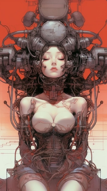 Cyberfemale cyborg futuristic robotic girl