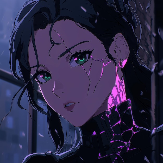 Cyberpunk Anime Girl Portrait