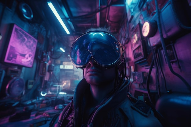 Cyberpunk artificial intelligence space Generate Ai