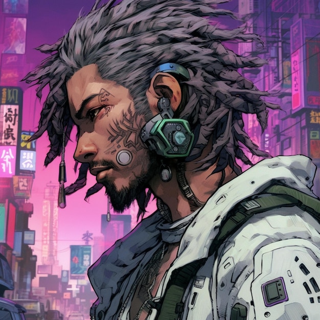 cyberpunk character stylish art